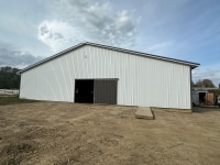 End view of 80' x 60' x 14' farm building in McKean, PA