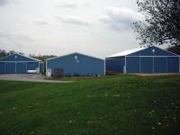 60x80x16 post-frame agricultural building in Chicora, PA - setting