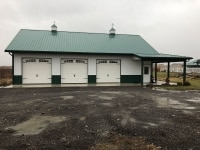 32x48 post-frame garage in Volant, PA