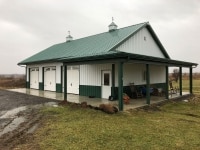 32x48 post-frame garage in Volant, PA