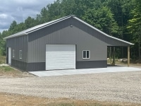 32x48x12 post-frame garage in Stoneboro, PA
