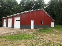 40x56x12 post-frame garage in Greenville, PA
