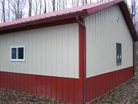 24x32x9 post-frame garage in Cochranton, PA, corner view