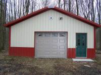 24x32x9 post-frame garage in Cochranton, PA, front view