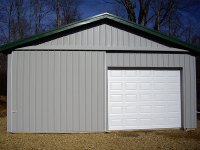 Post-frame garage 24'x40'x9' in Cooperstown, PA, front view