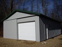 Post-frame garage 24'x40'x9' in Cooperstown, PA, corner view